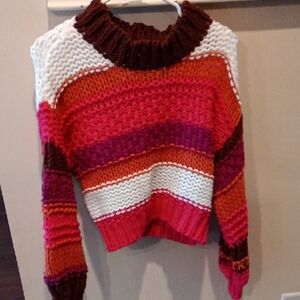 Altar'd State Vibrant Multicolor Turtleneck Sweater